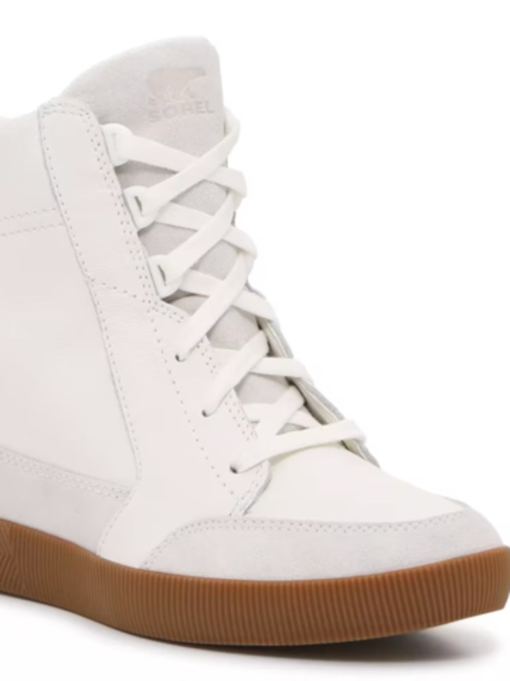 NWT SOREL Out N About Wedge Sneaker White Size 7